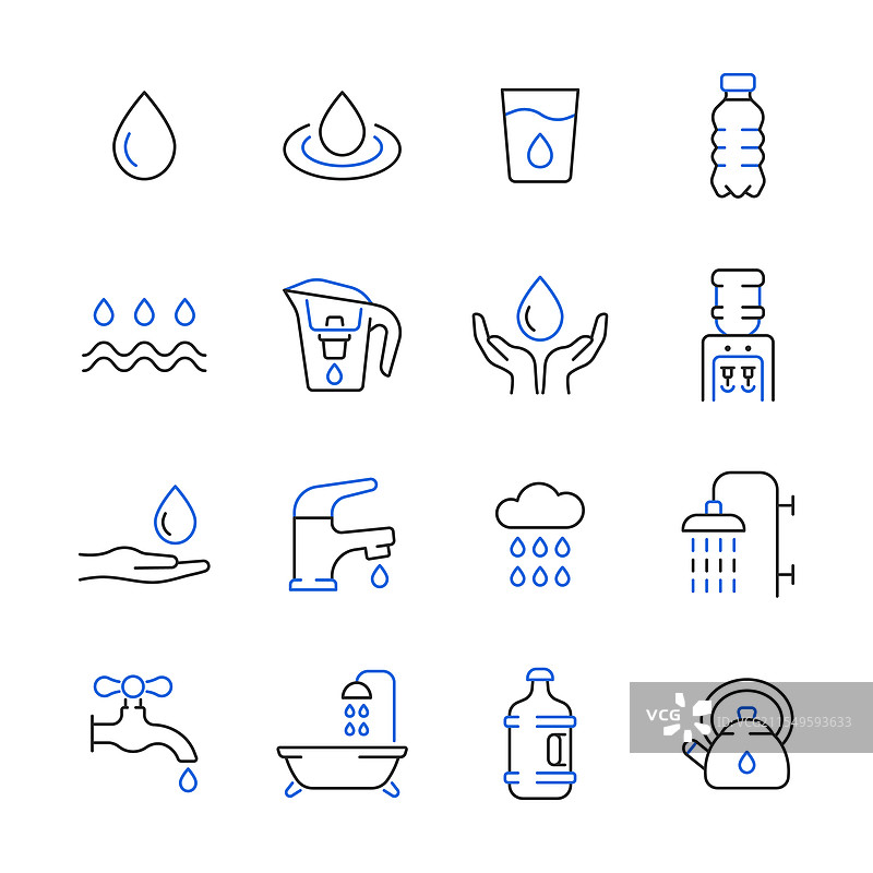 水线图标集合图片素材