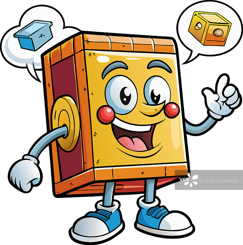 色彩丰富的动画方块角色在交流图片素材