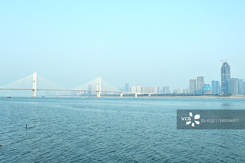 武汉汉口江滩沿岸城市风光图片素材