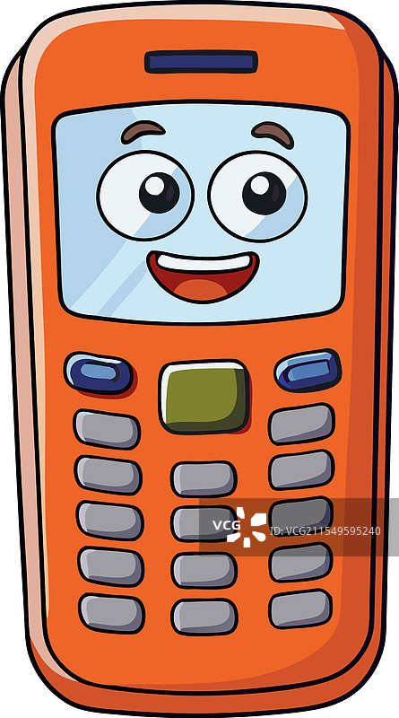 微笑的卡通功能手机设计展示图片素材