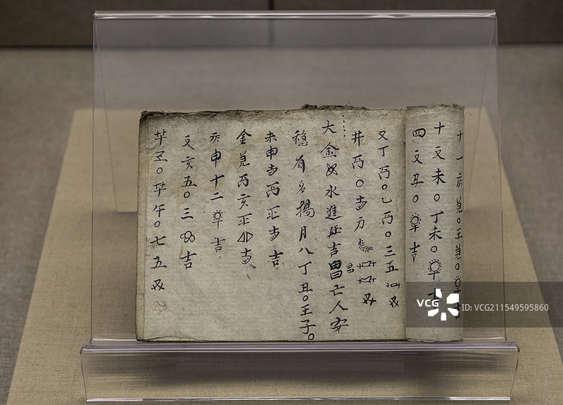 中国文字博物馆，1919年，金未戊寅酉择吉书图片素材