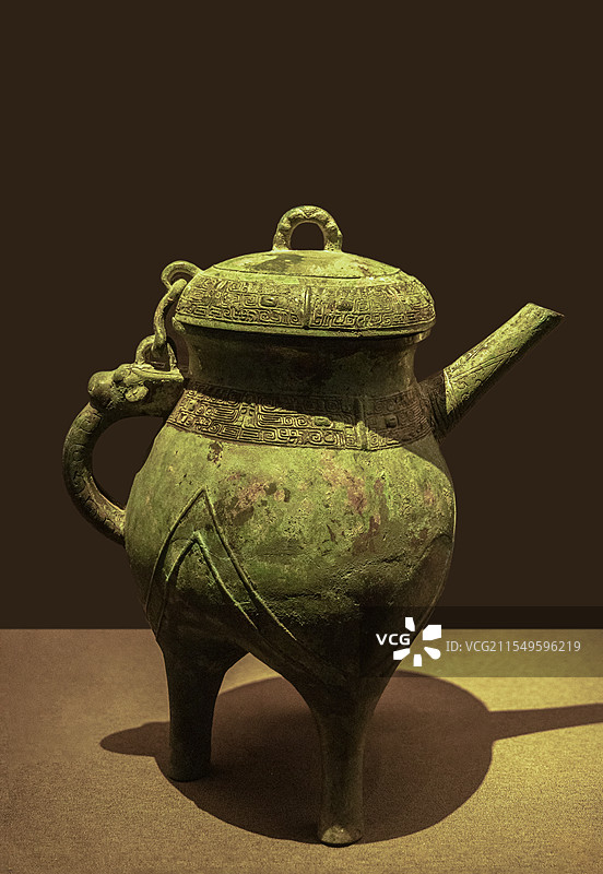 甘肃省博物馆“丝绸之路文明展”：“阝爰伯”铜盉（西周，1967年甘肃省白草坡出土，甘肃省博物馆藏）图片素材