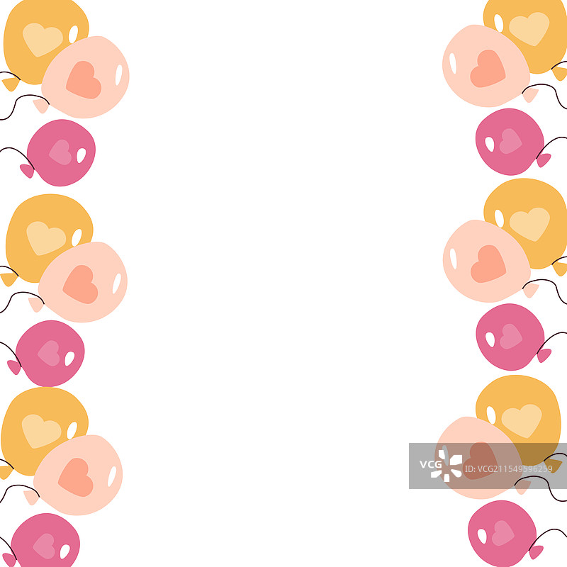 白色背景上的心形图案气球图片素材