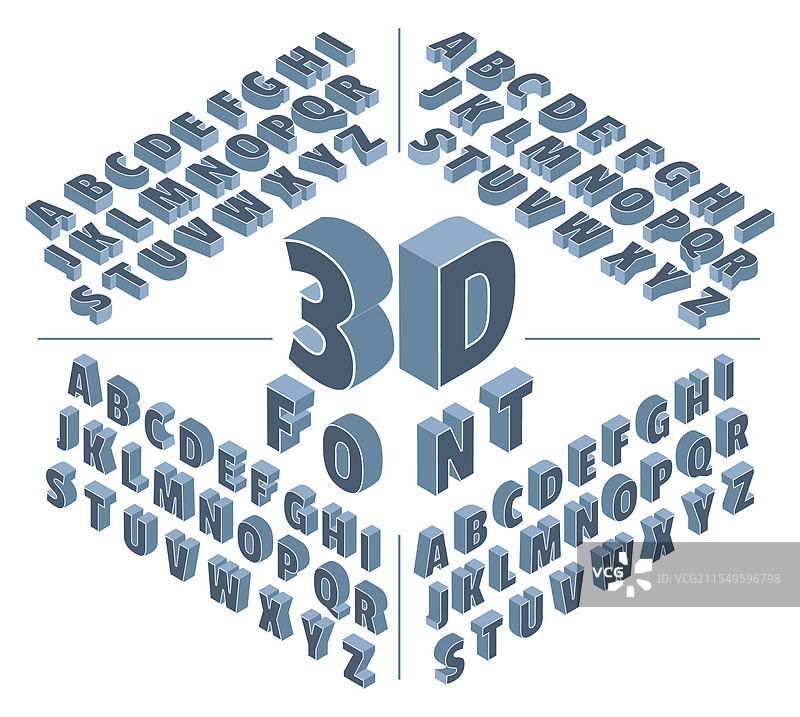 等距字母3D字体设计不同图片素材