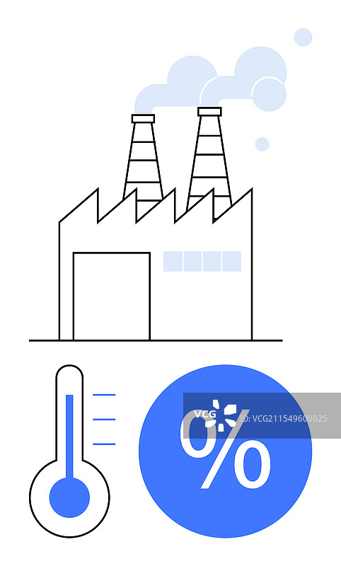 工业工厂监控与温度和图片素材