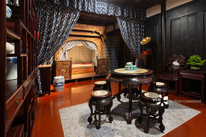 重庆潼南双江古镇 杨闇公旧居 杨闇公夫妇卧室图片素材