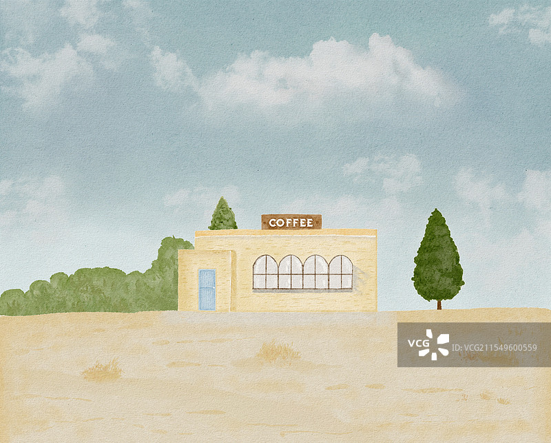 夏日咖啡馆图片素材