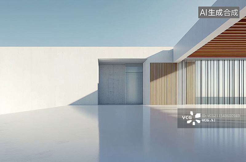 【AI数字艺术】白色现代建筑图片素材