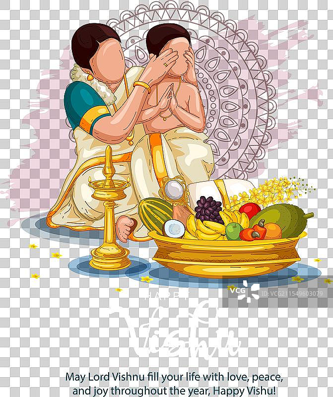 喀拉拉邦节日快乐的维苏问候母亲和图片素材