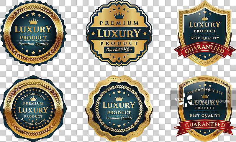 优质金色奢华品质徽章系列图片素材