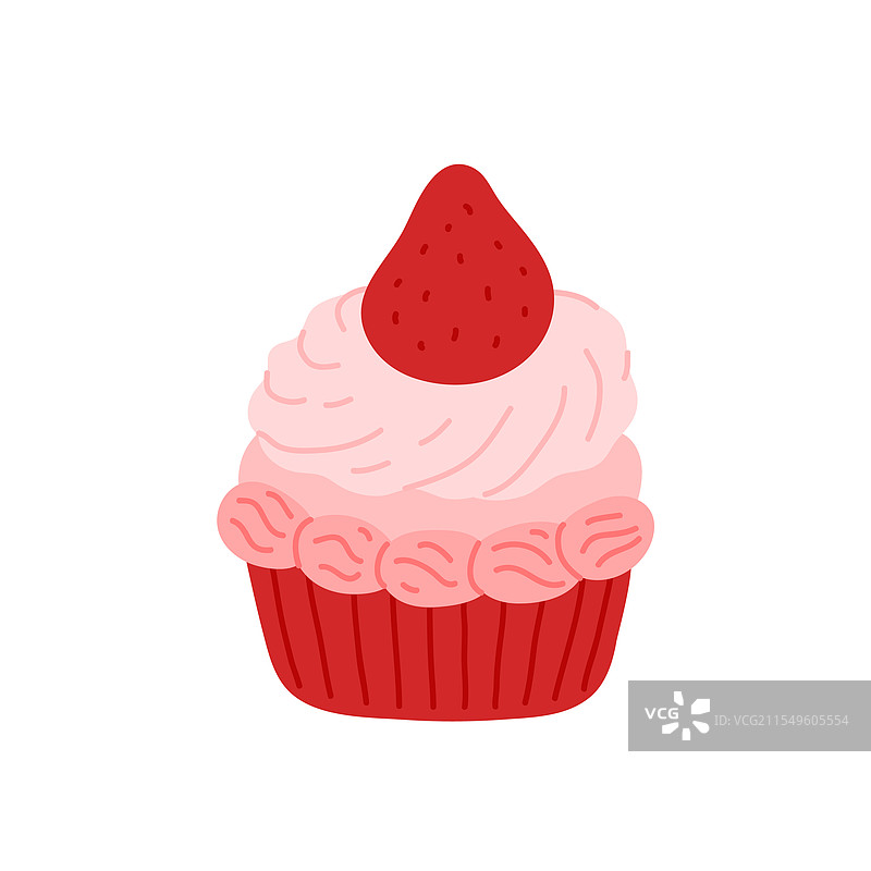 草莓魅惑杯子蛋糕图片素材