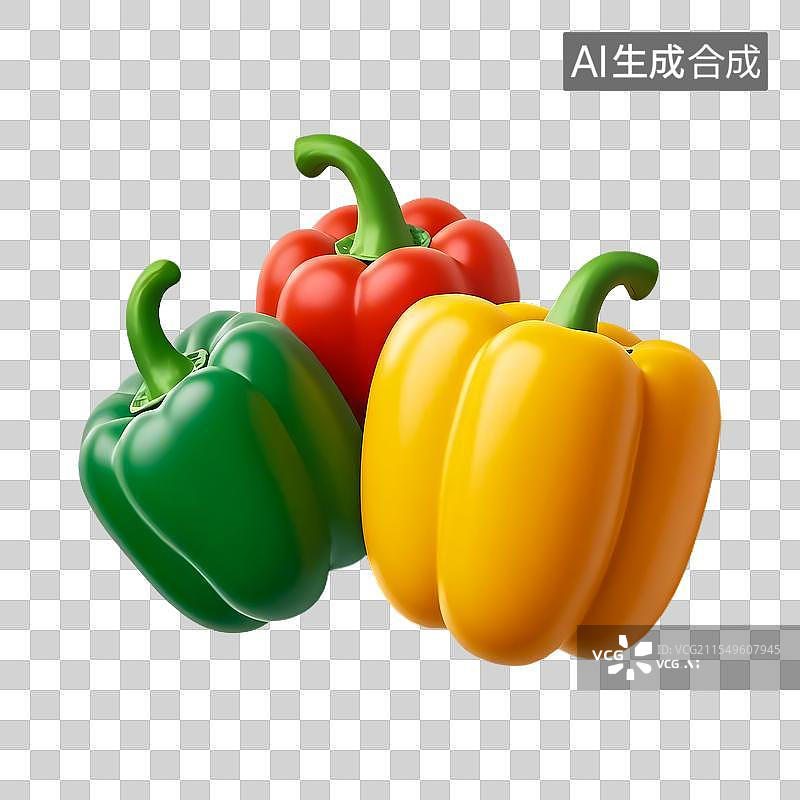 【AI数字艺术】3D灯笼椒图片素材