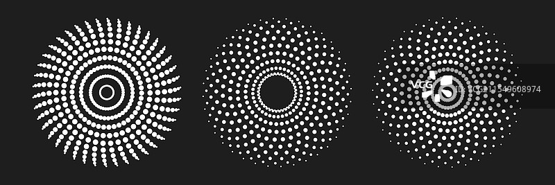 圆形点状放射图案半色调下载图片素材