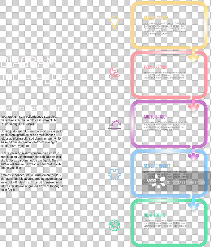 极简主义的五个步骤黑色垂直元素图片素材