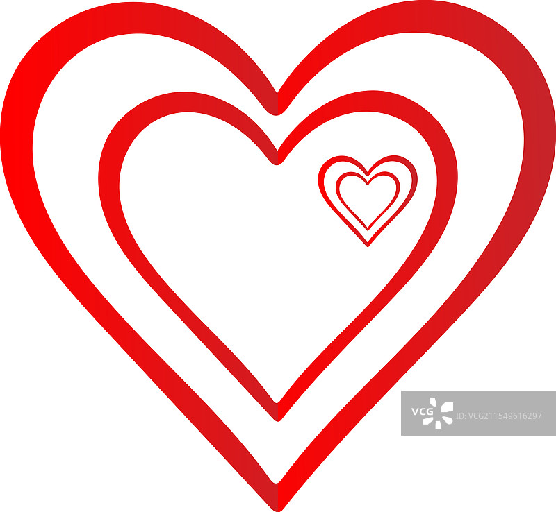 情人节或情感主题的嵌套红心设计图片素材