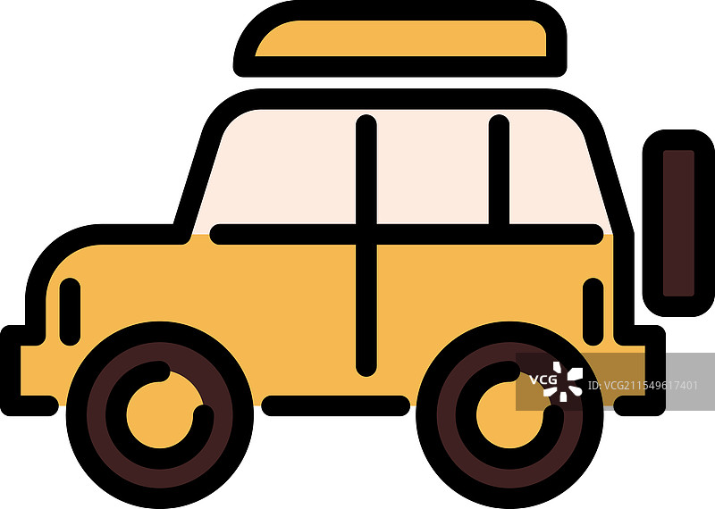 越野车轮廓的SUV线条图标图片素材