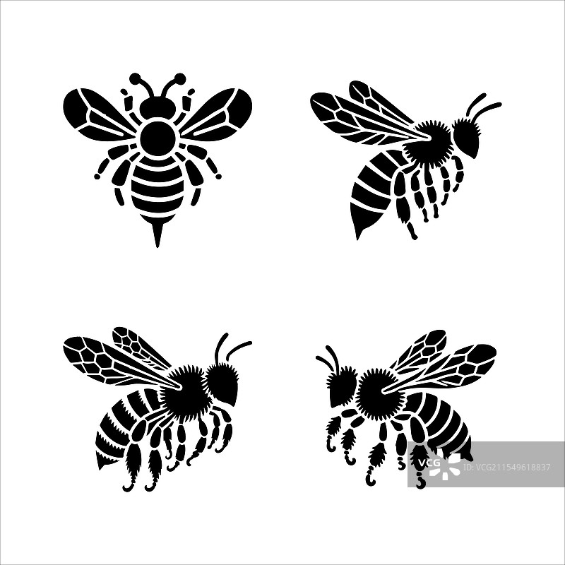 蜜蜂剪影图片素材