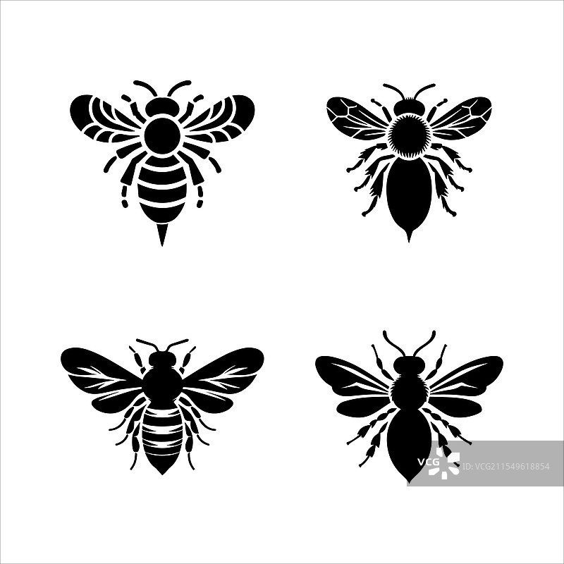 蜜蜂剪影图片素材