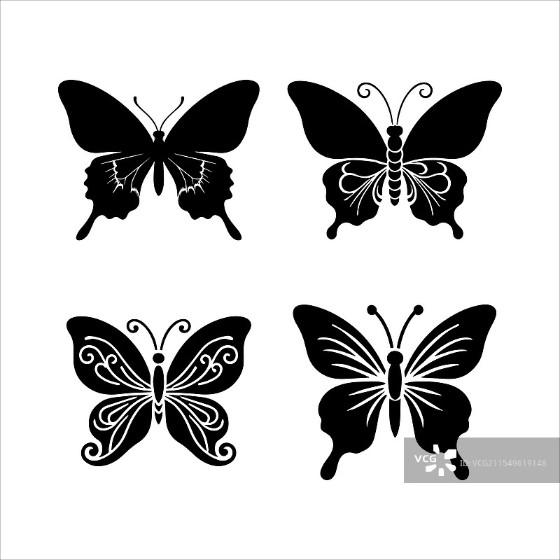 蝴蝶剪影图片素材