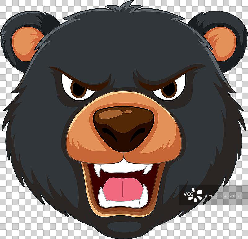 愤怒熊脸的图形图片素材