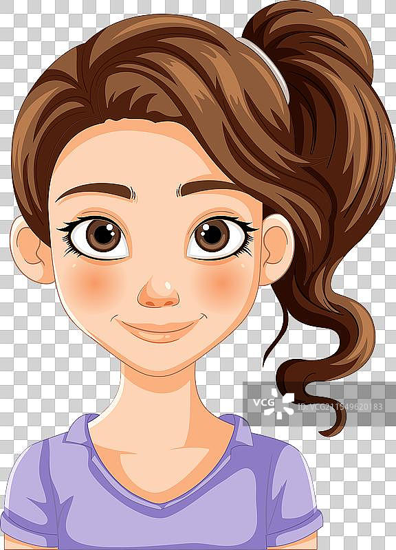 一个开心的棕发女孩图片素材