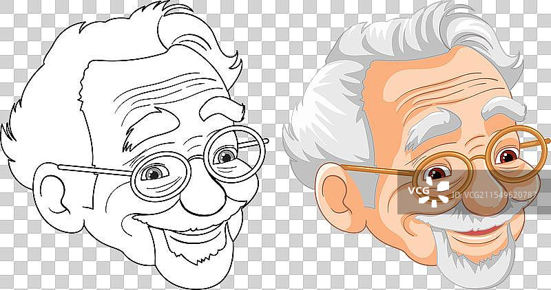 快乐的黑白和彩色肖像图片素材