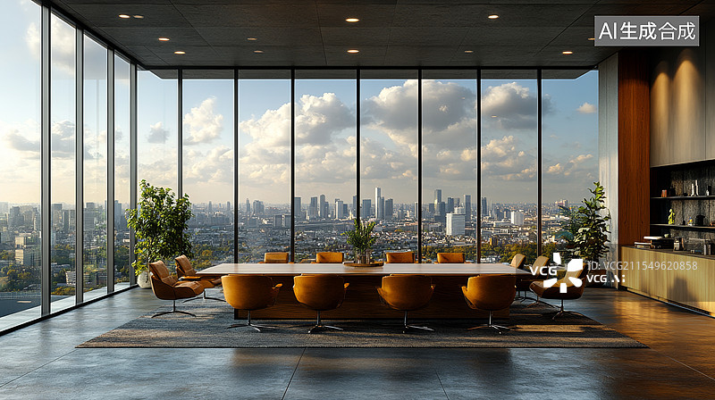 【AI数字艺术】现代简约会议室图片素材