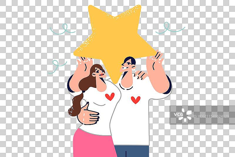 浪漫男女的家庭田园风光图片素材