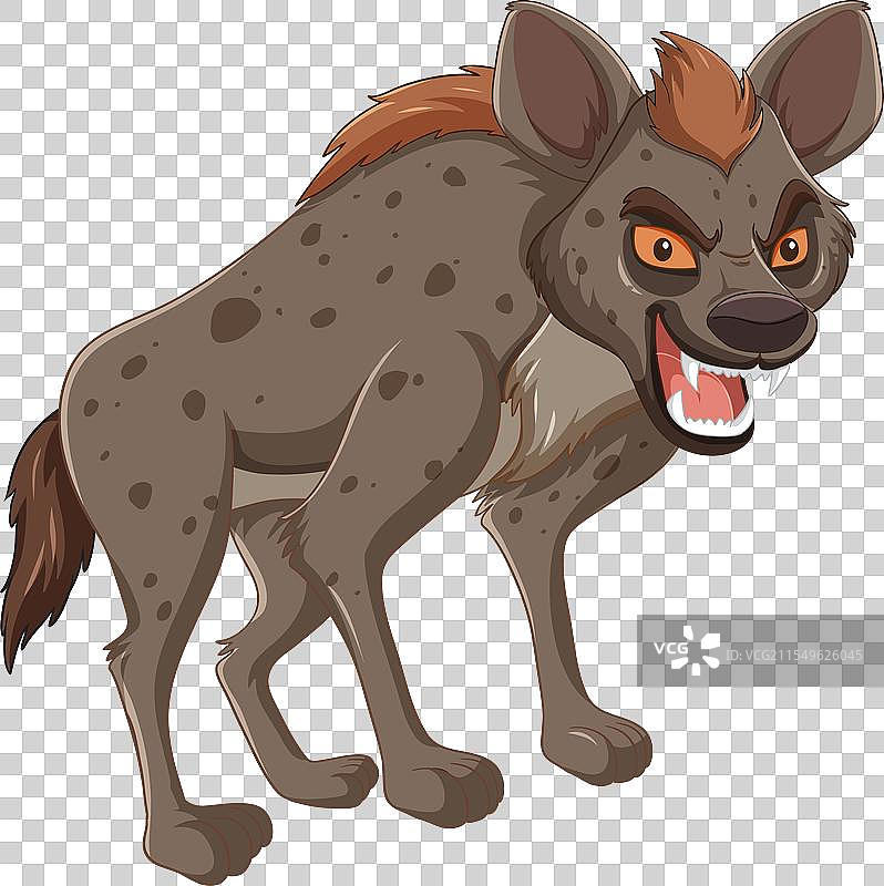 愤怒的斑点土狼卡通风格图片素材