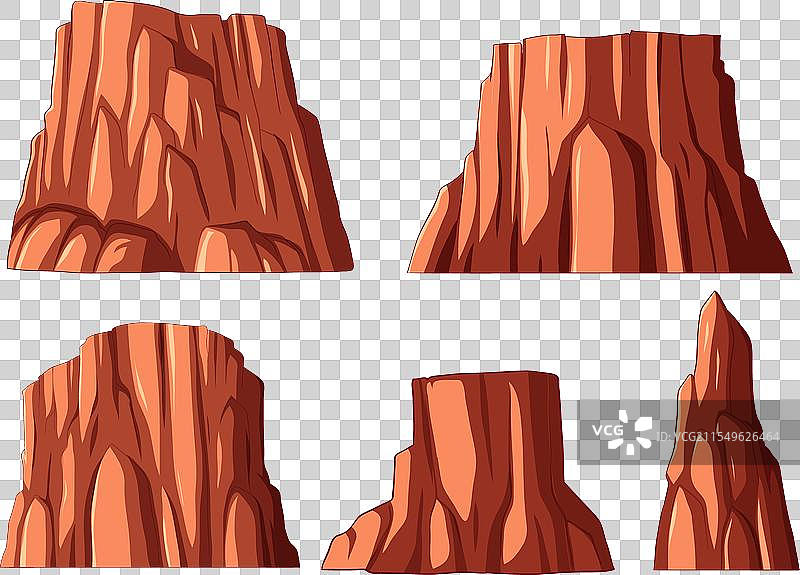 四种不同的峡谷岩石图片素材