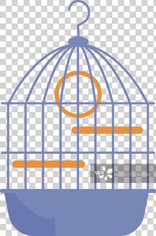 鸟笼 彩色图标 有翅膀的飞行宠物容器图片素材