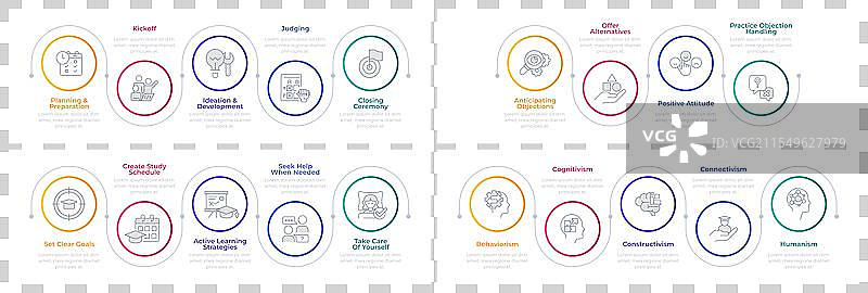 学习策略信息图表圆圈集图片素材