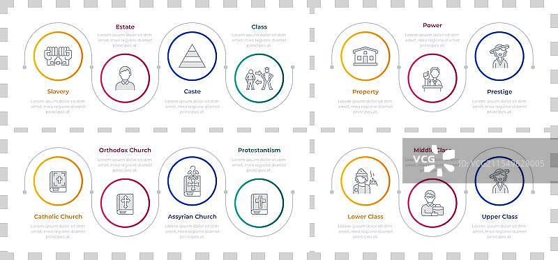社会分层信息图表圆圈集图片素材