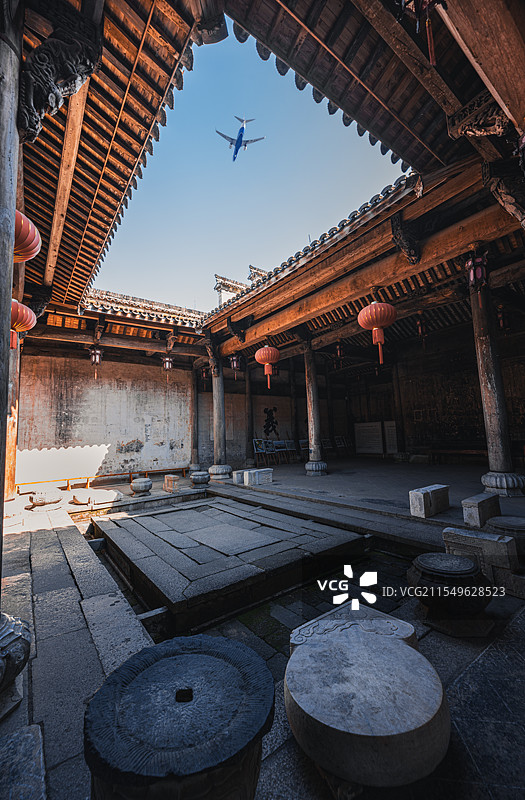 查济古镇的一个祠堂图片素材