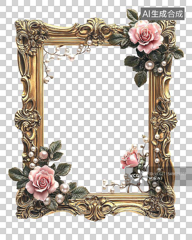 【AI数字艺术】复古相框元素图片素材