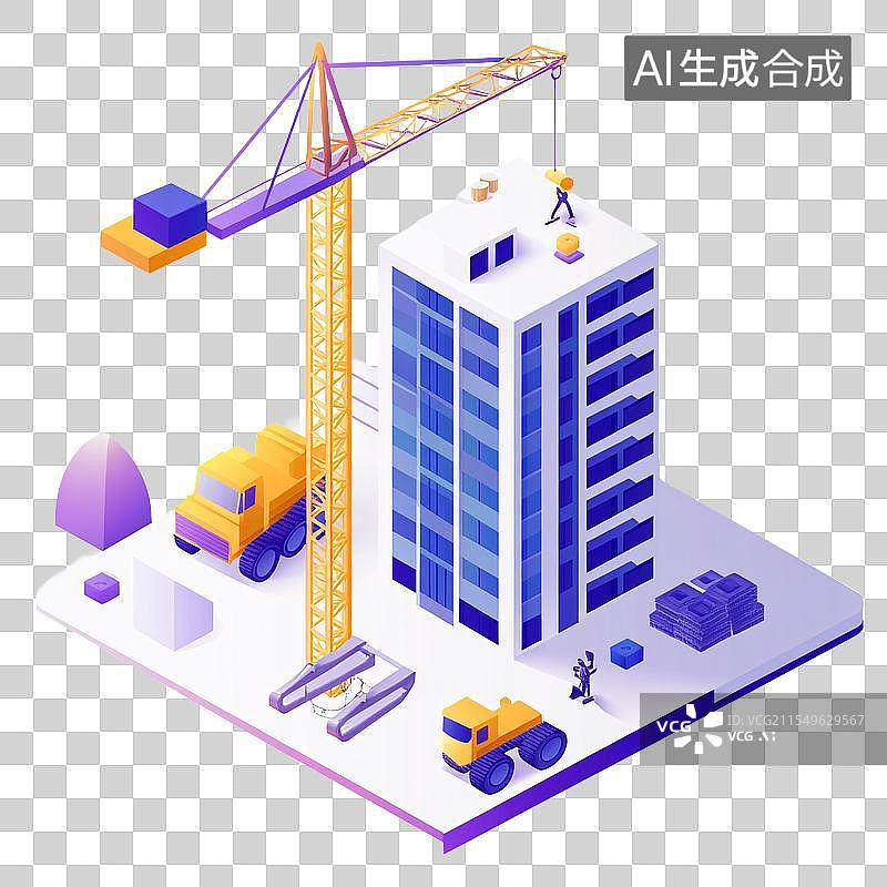 【AI数字艺术】工地建筑元素图片素材