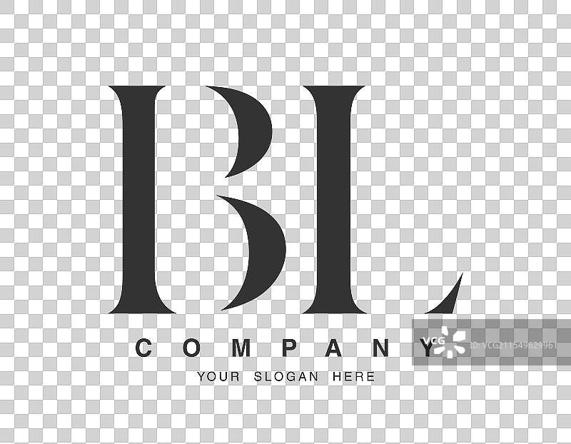 BL标志设计，首字母B和L，衬线字体图片素材