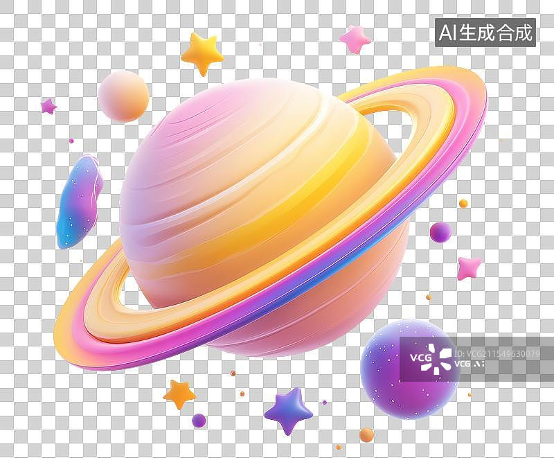 【AI数字艺术】3D星球行星元素图片素材
