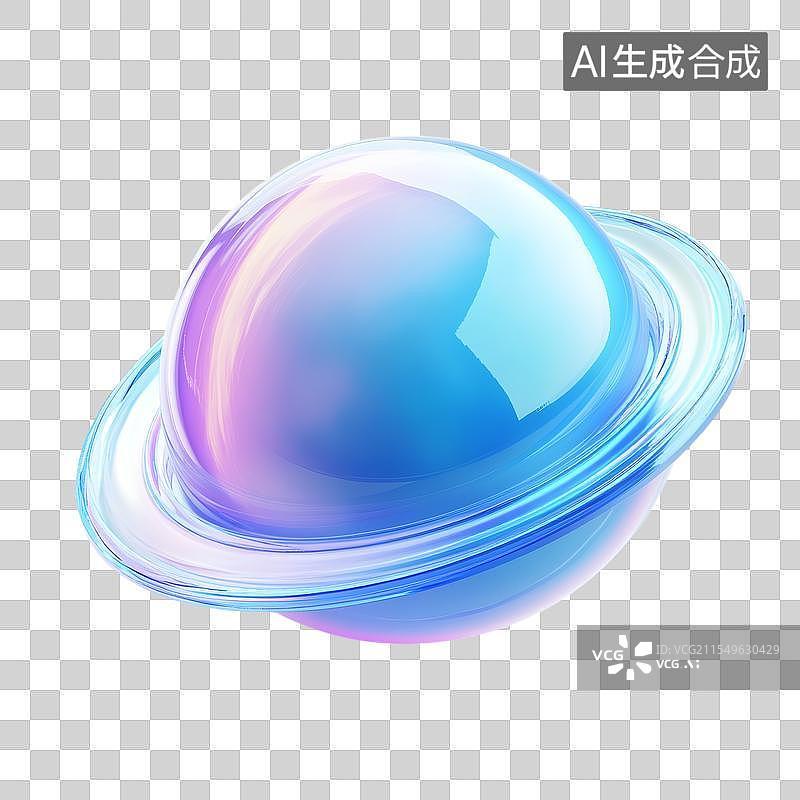 【AI数字艺术】3D科技蓝色星球元素图片素材