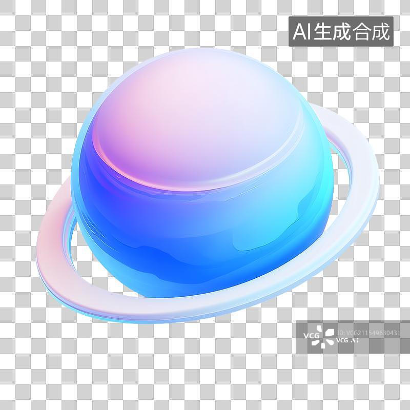 【AI数字艺术】3D科技蓝色星球元素图片素材