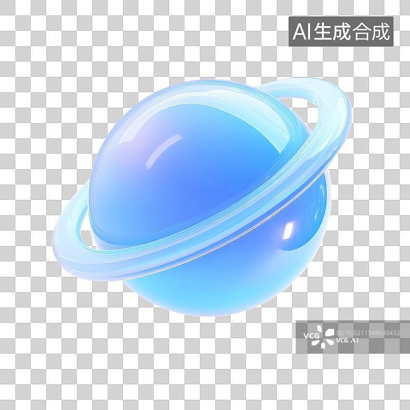 【AI数字艺术】3D科技蓝色星球元素图片素材