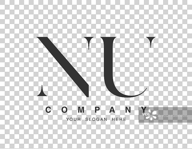 nu标志设计，字母n和u，衬线字体图片素材