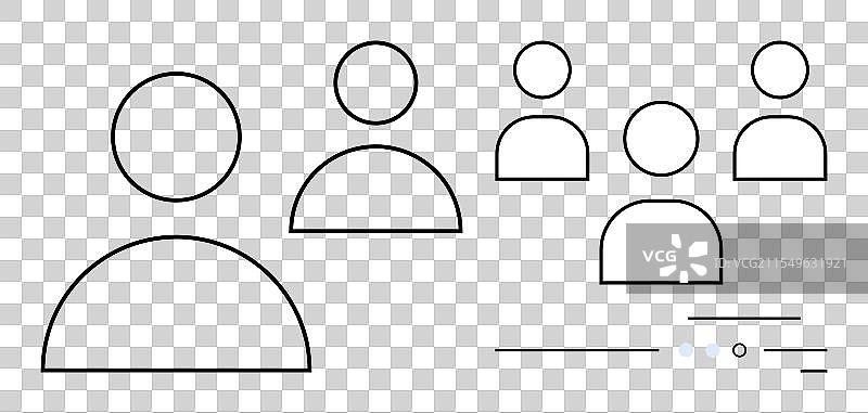 各种尺寸的极简轮廓用户图标图片素材