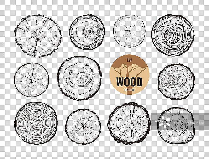 木纹树轮标志圆形树干木材图片素材