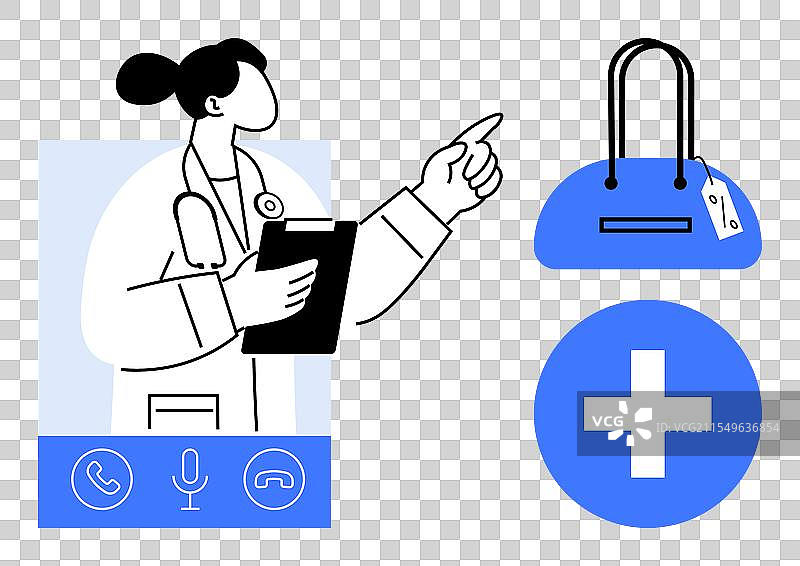 女性医生在远程医疗咨询中图片素材