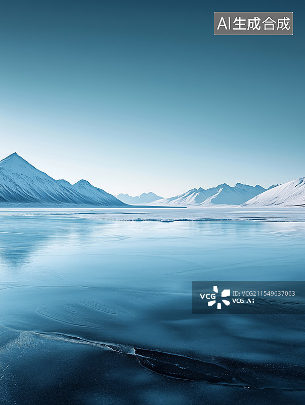 【AI数字艺术】极地冰川的壮丽景色图片素材