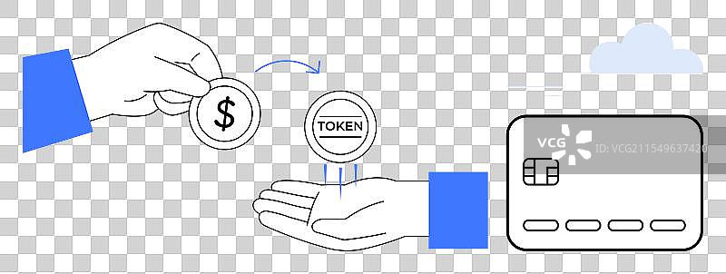 数字支付转换与令牌化图片素材