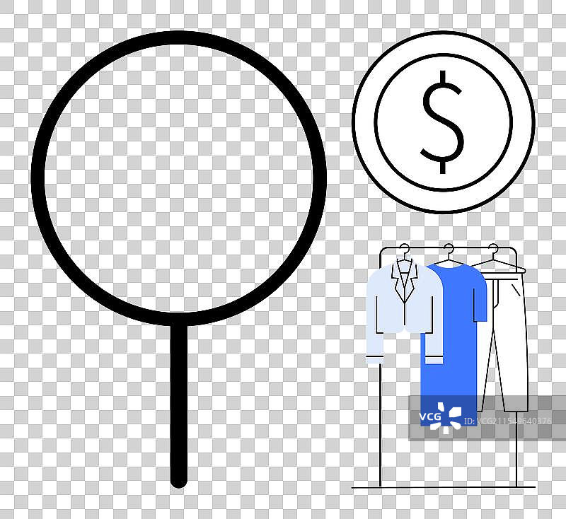 放大镜聚焦在美元硬币上图片素材