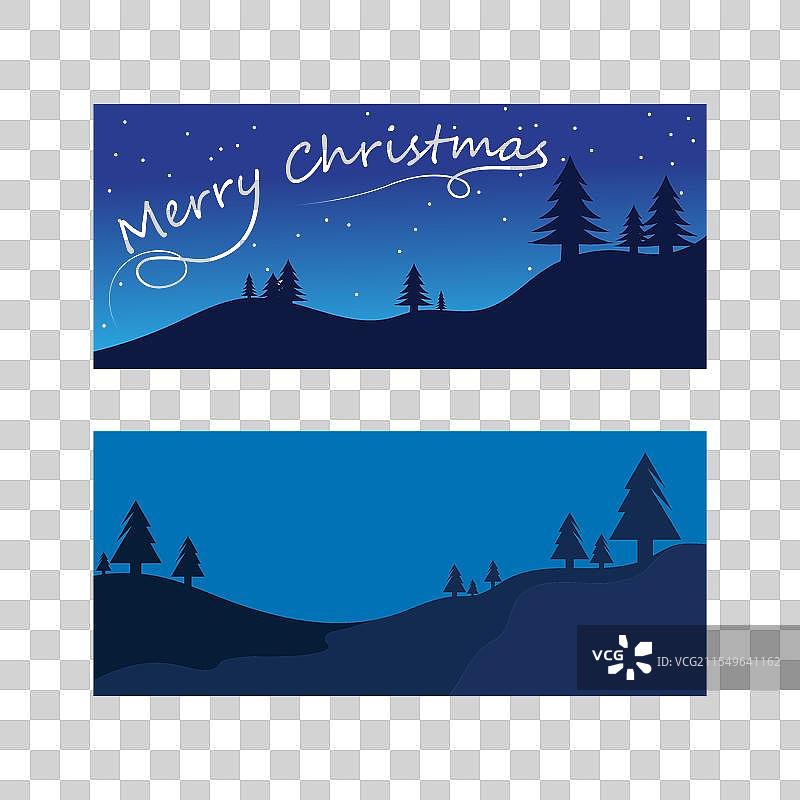 圣诞快乐图标树和标志设计图片素材