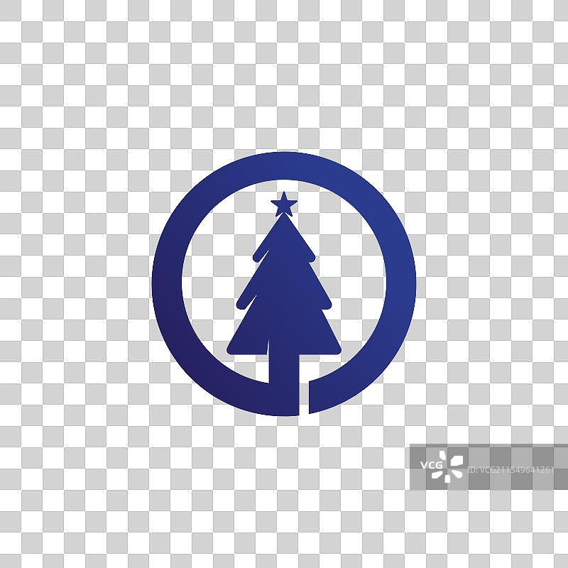 圣诞快乐图标树和标志设计图片素材